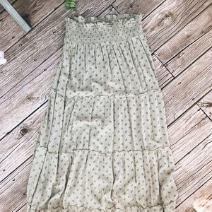 Long green maxi skirt